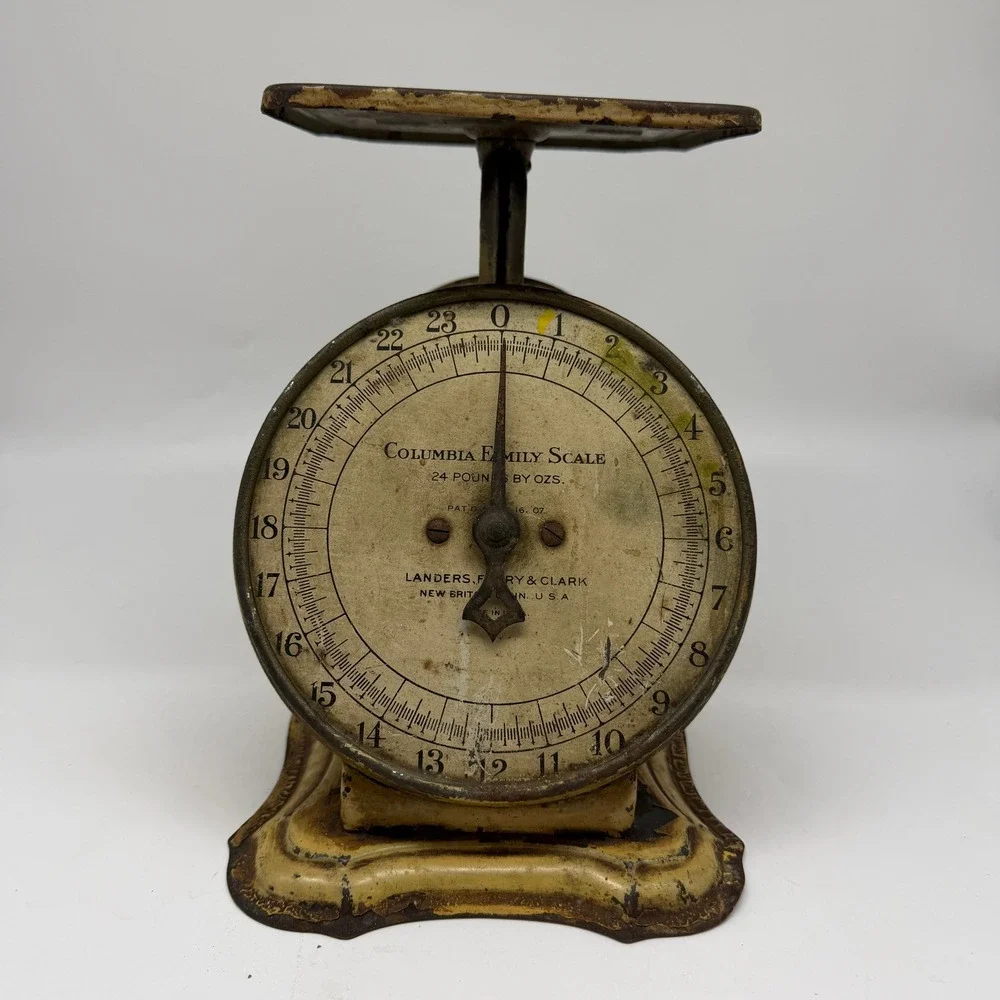 ⚖️ Antique‎ Landers Frary Clark Columbia Family Scale 1907 Patent Kitchen USA